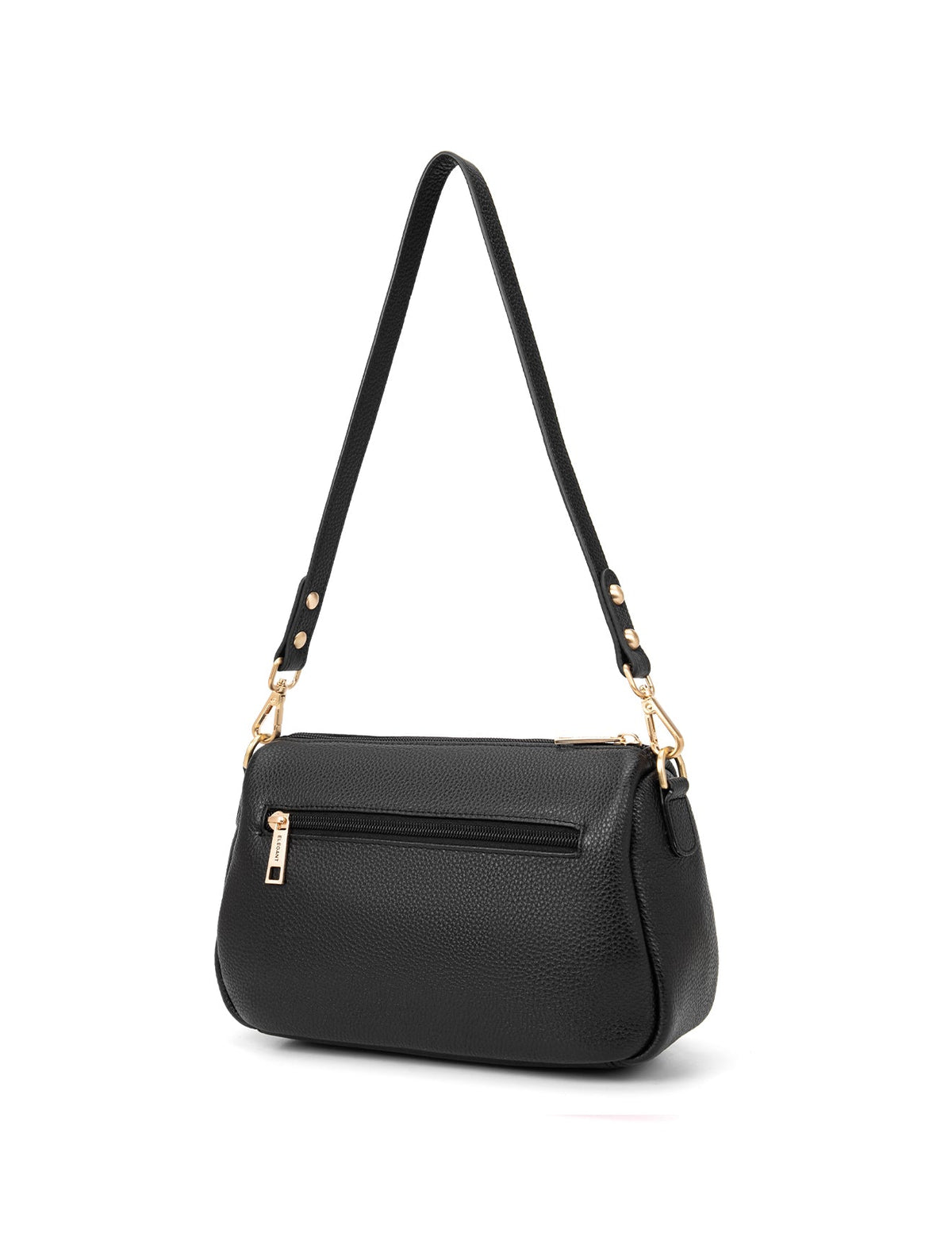 GABBY MULTI CMPT LEATHER XBODY BAG- E1-0856-BLK