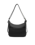 KAYLEIGH CONVERTIBLE LEATHER SHOULDER/BACKPACK-E1-0859-BLK