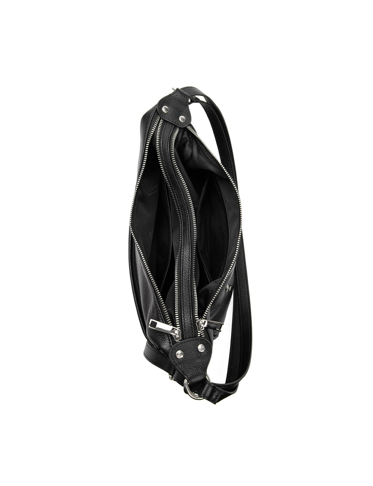 KAYLEIGH CONVERTIBLE LEATHER SHOULDER/BACKPACK-E1-0859-BLK