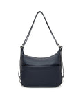 KAYLEIGH CONVERTIBLE LEATHER SHOULDER/BACKPACK-E1-0859-NVY