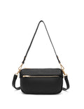 CARRIE LEATHER XBODY BAG- E1-0860-BLK