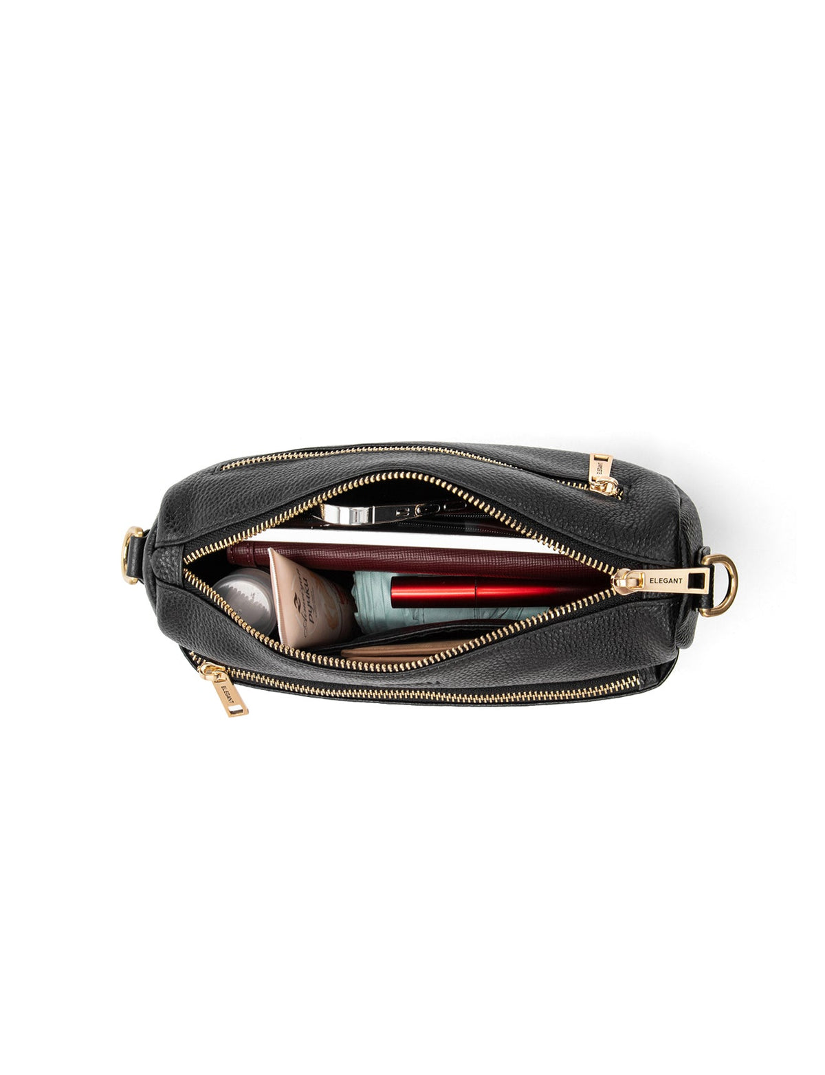 CARRIE LEATHER XBODY BAG- E1-0860-BLK