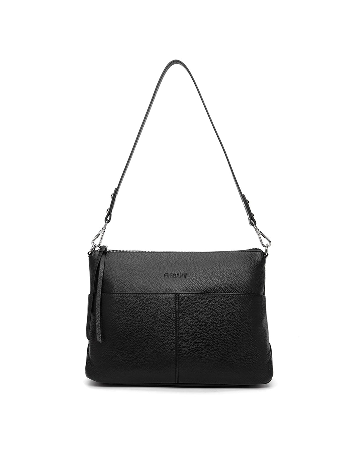 ALANNA LEATHER HOBO BAG- E1-0862-BLK