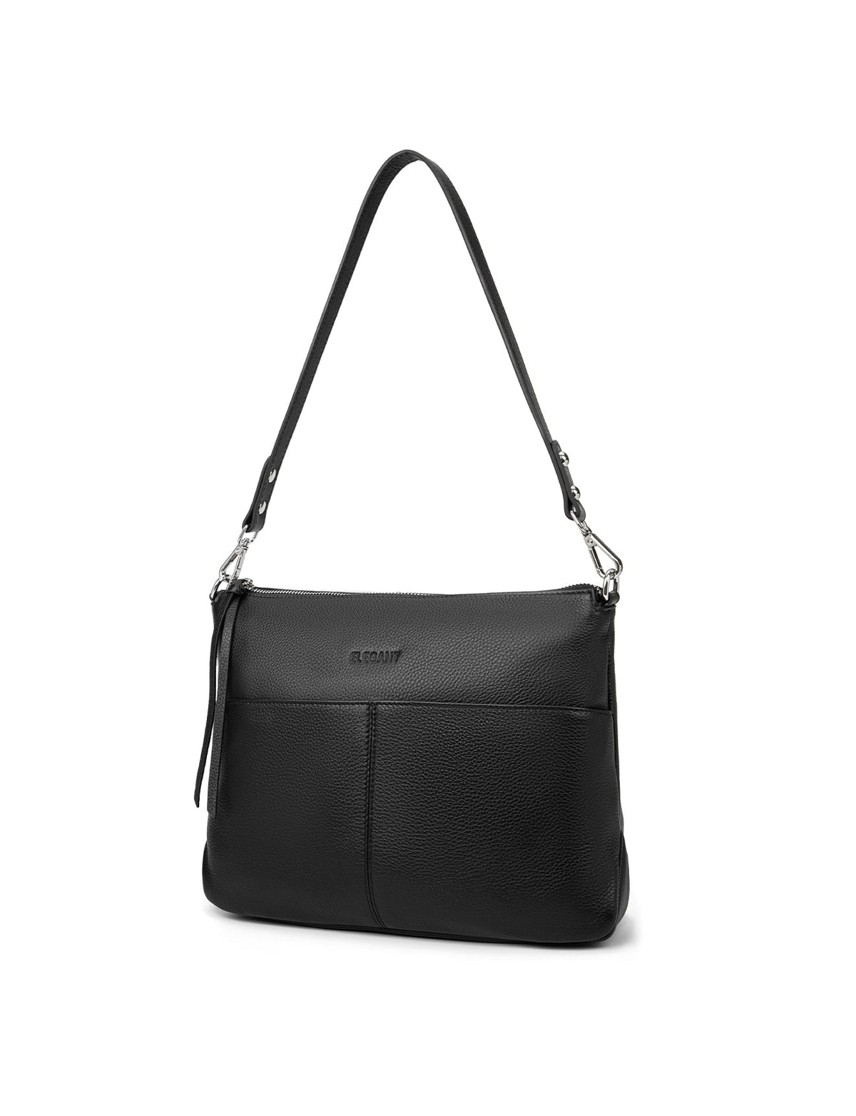 ALANNA LEATHER HOBO BAG- E1-0862-BLK