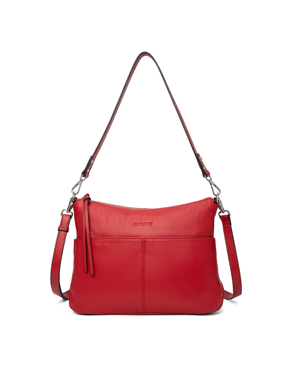ALANNA LEATHER HOBO BAG - CHERRY