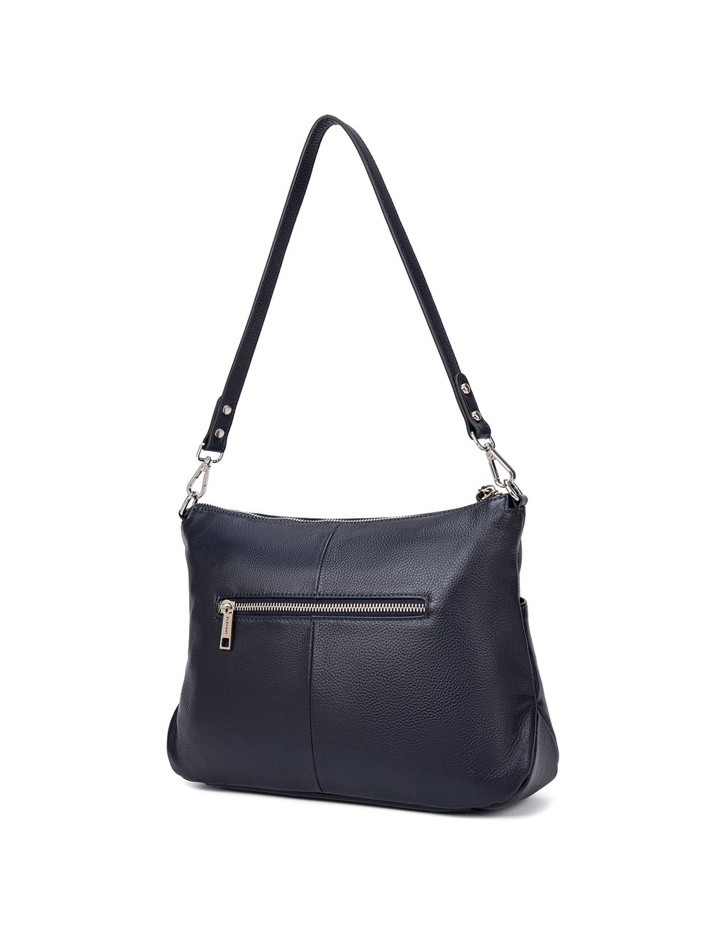 ALANNA LEATHER HOBO BAG - NAVY