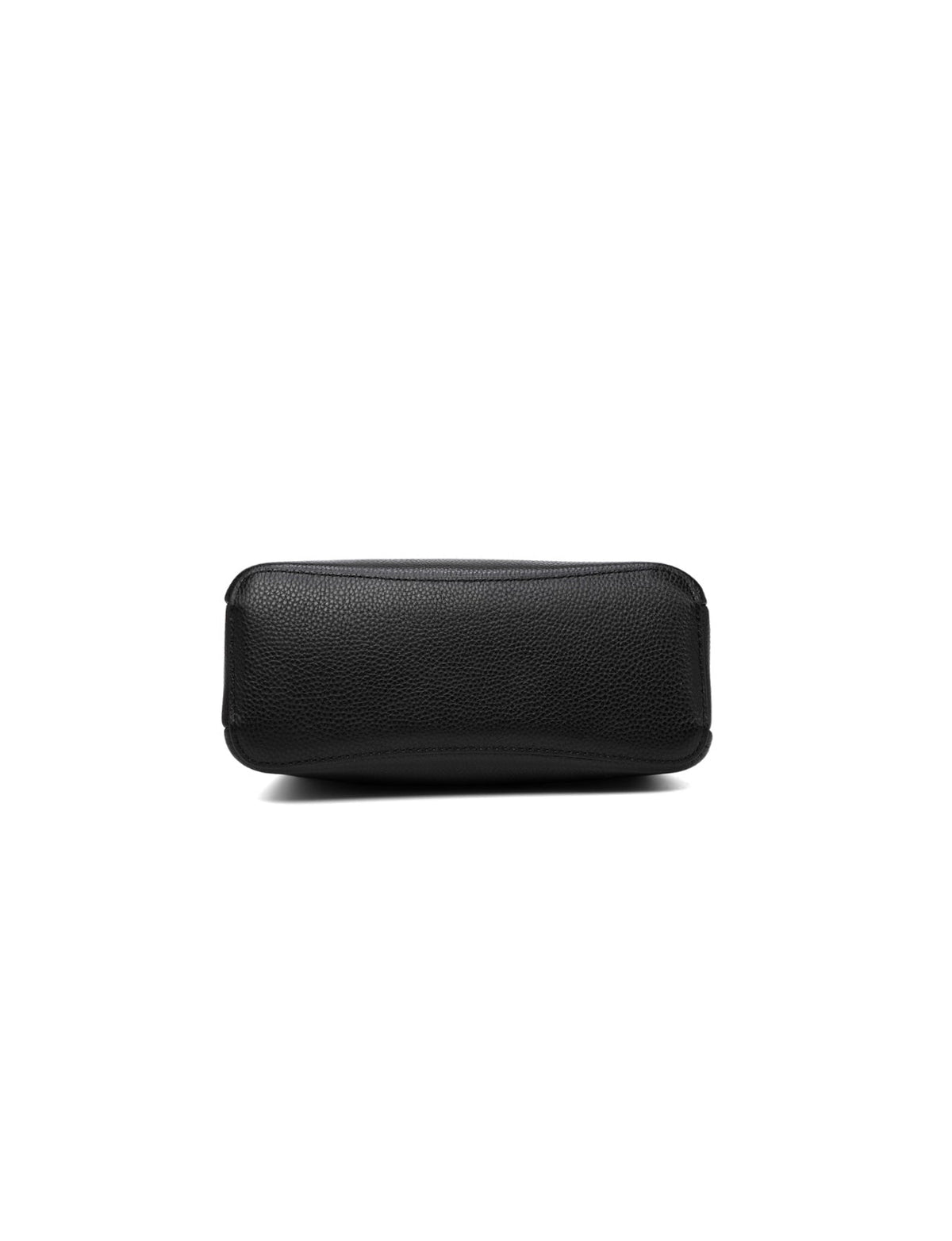 OLIVIA LEATHER BUCKET BAG W/ STRAP - BLACK