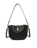 SILVANA LEATHER BAG - BLACK