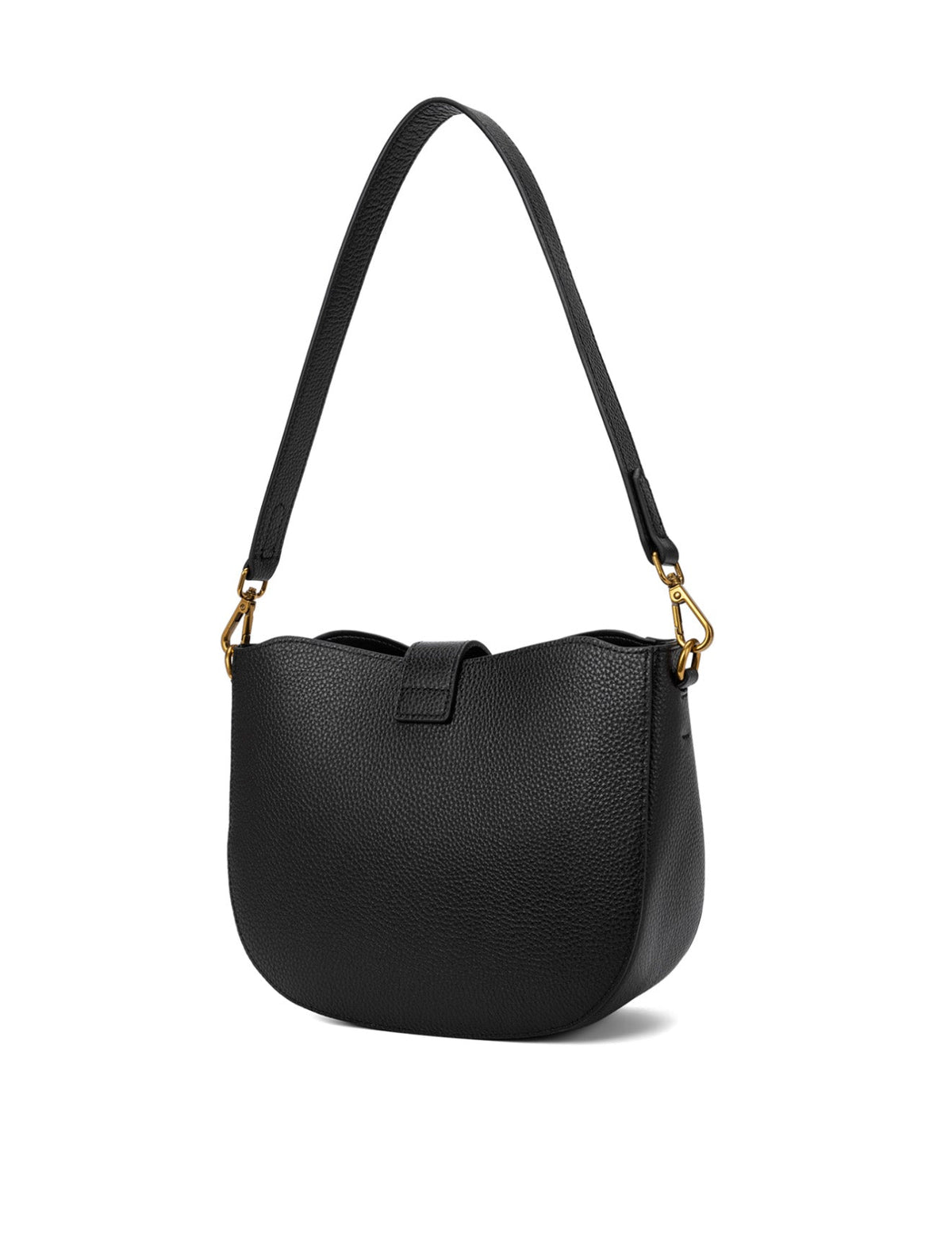 SILVANA LEATHER BAG - BLACK