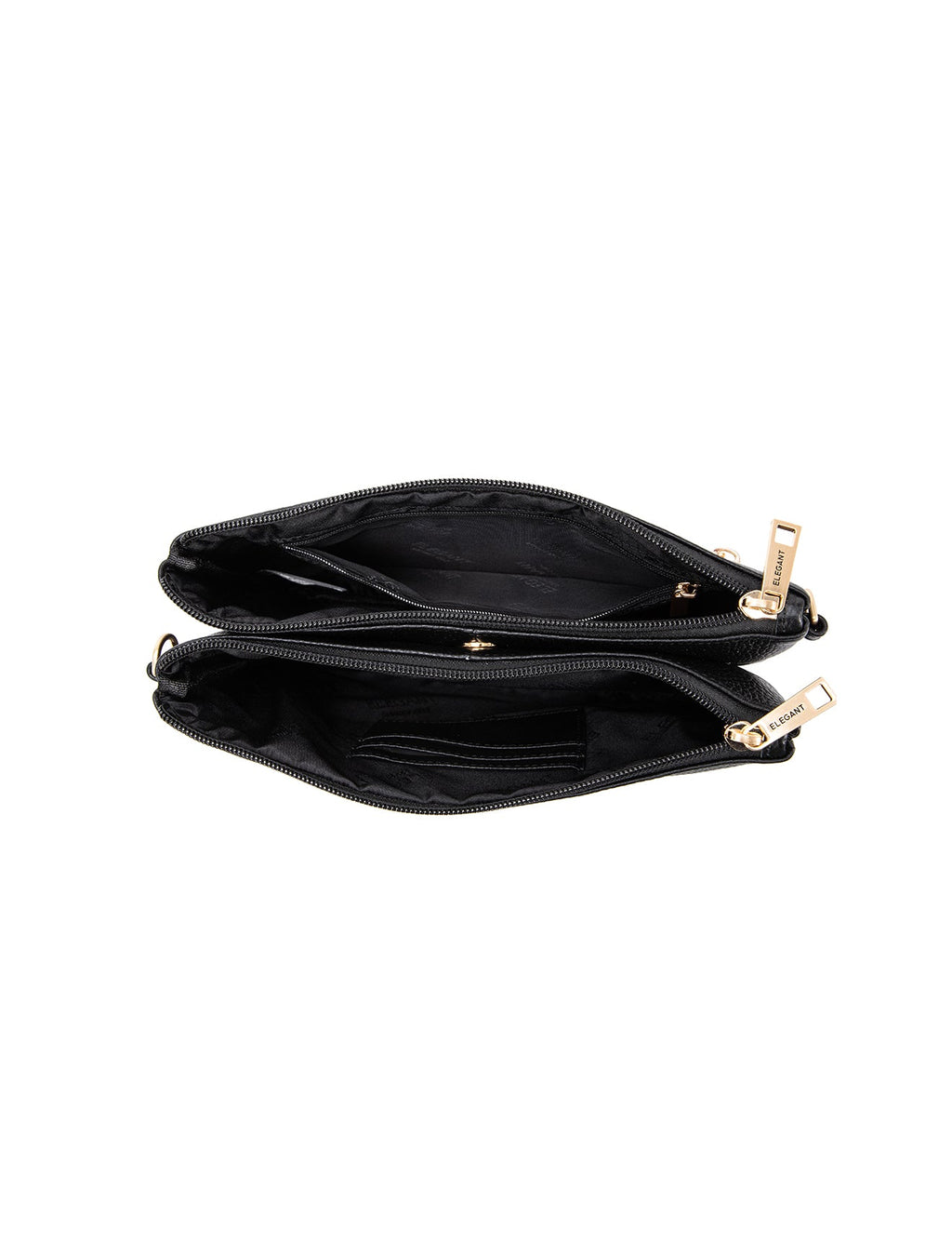 HOPE MULTI COMPARTMENT LEATHER XBODY BAG- E1-1010-BLK- NEW IN