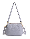 ROSIE 3 COMPARTMENT LEATHER XBODY BAG- E1-8285A-CORNFLOWER
