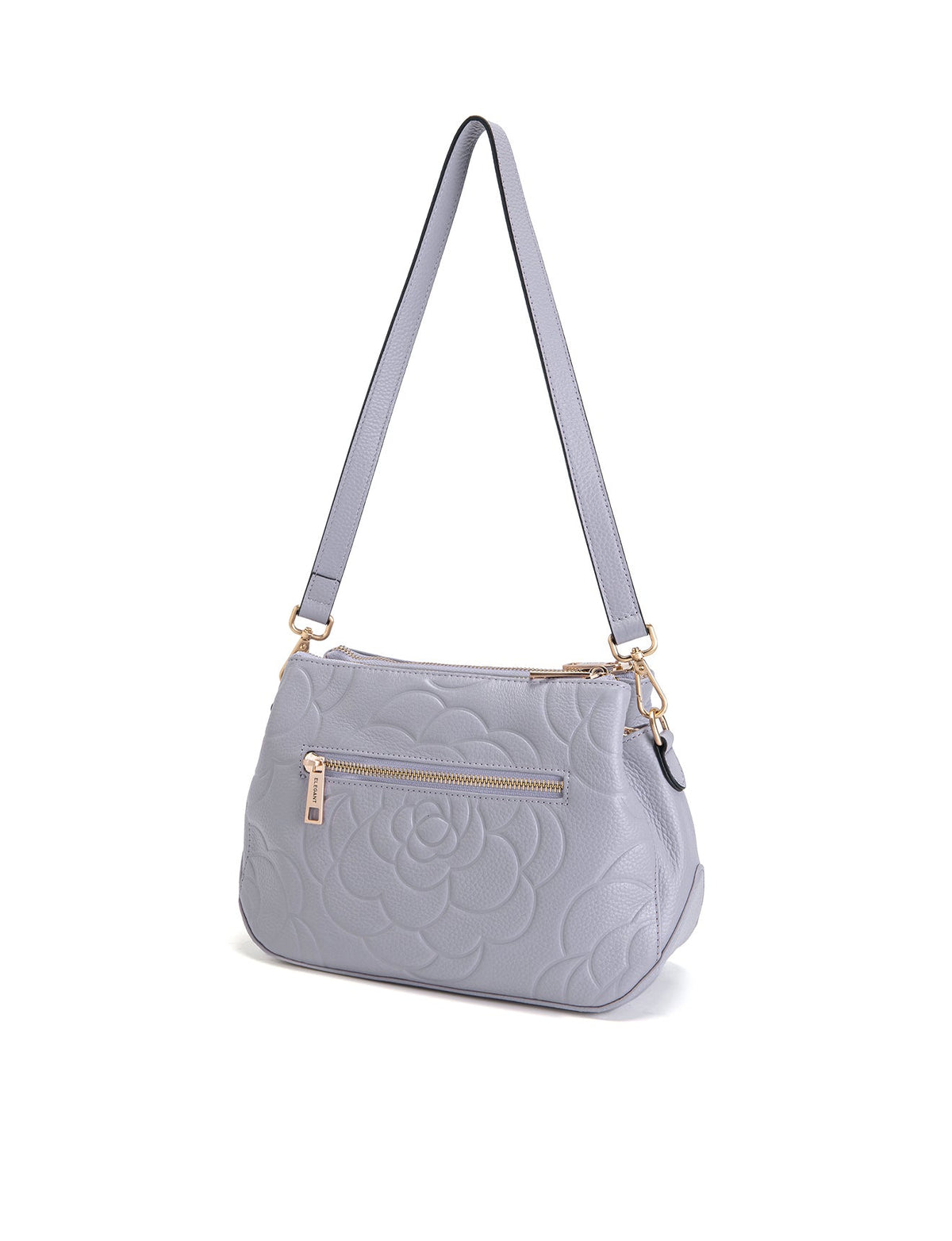 ROSIE 3 COMPARTMENT LEATHER XBODY BAG- E1-8285A-CORNFLOWER
