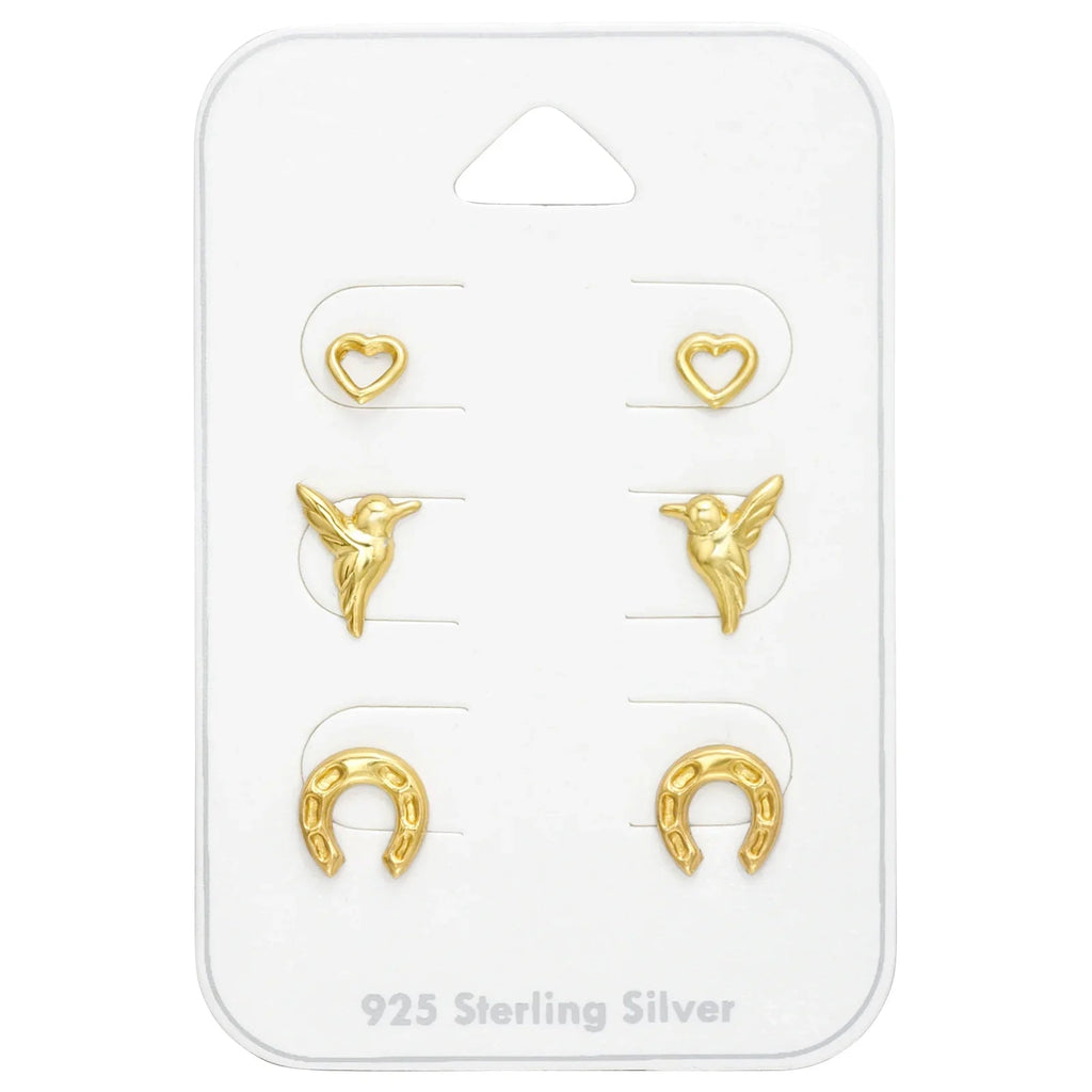 Silver Animal Lover Earrings Set