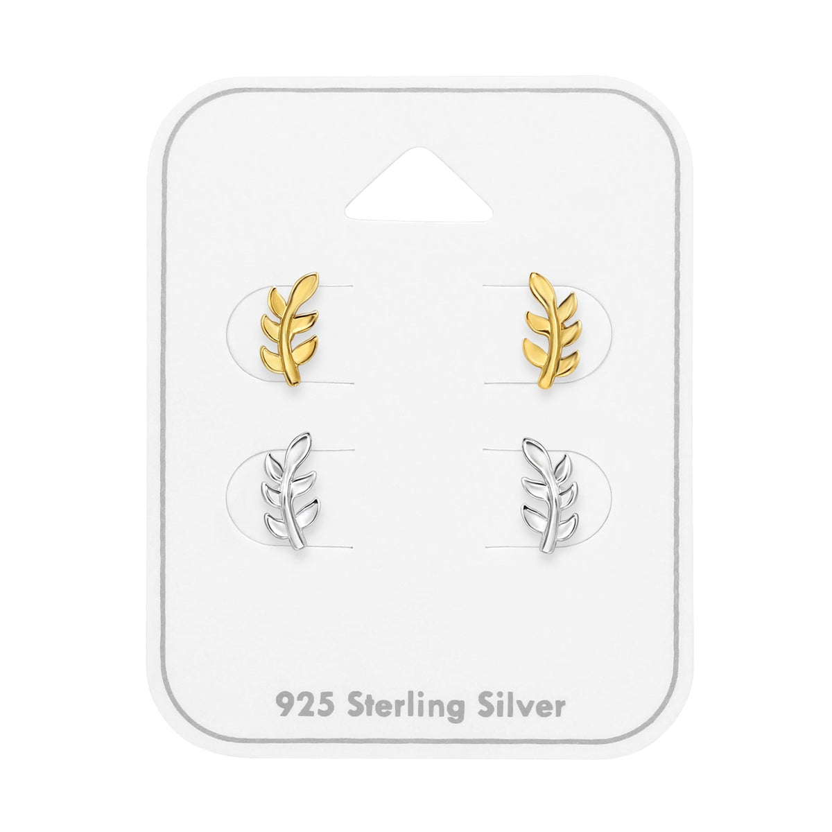 Laser-Cut Leaf Stud Set, Sterling Silver