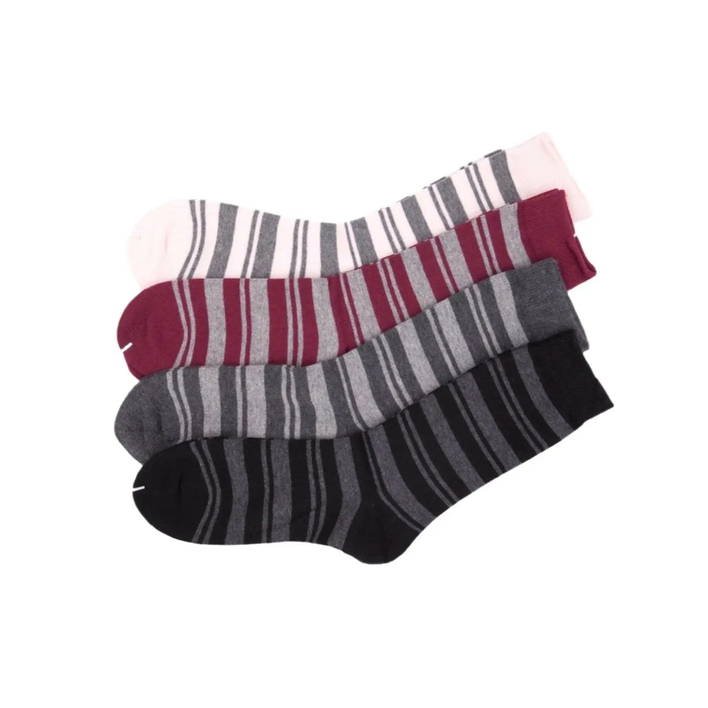 Womens Design Double Striped Pattern Women Size 2-8 Cotton Crew Socks