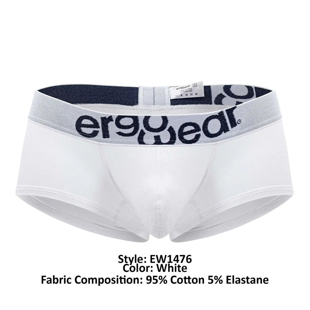 ErgoWear メンズ下着 EW1476 MAX COTTON トランクス 色：ホワイト