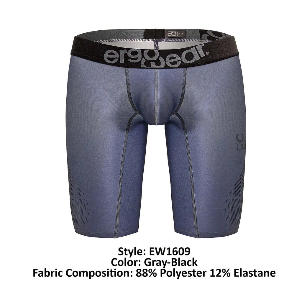 ErgoWear メンズ アクティブ＆スイムウェア EW1609 MAX SE アスレチックショーツ グレー-ブラック