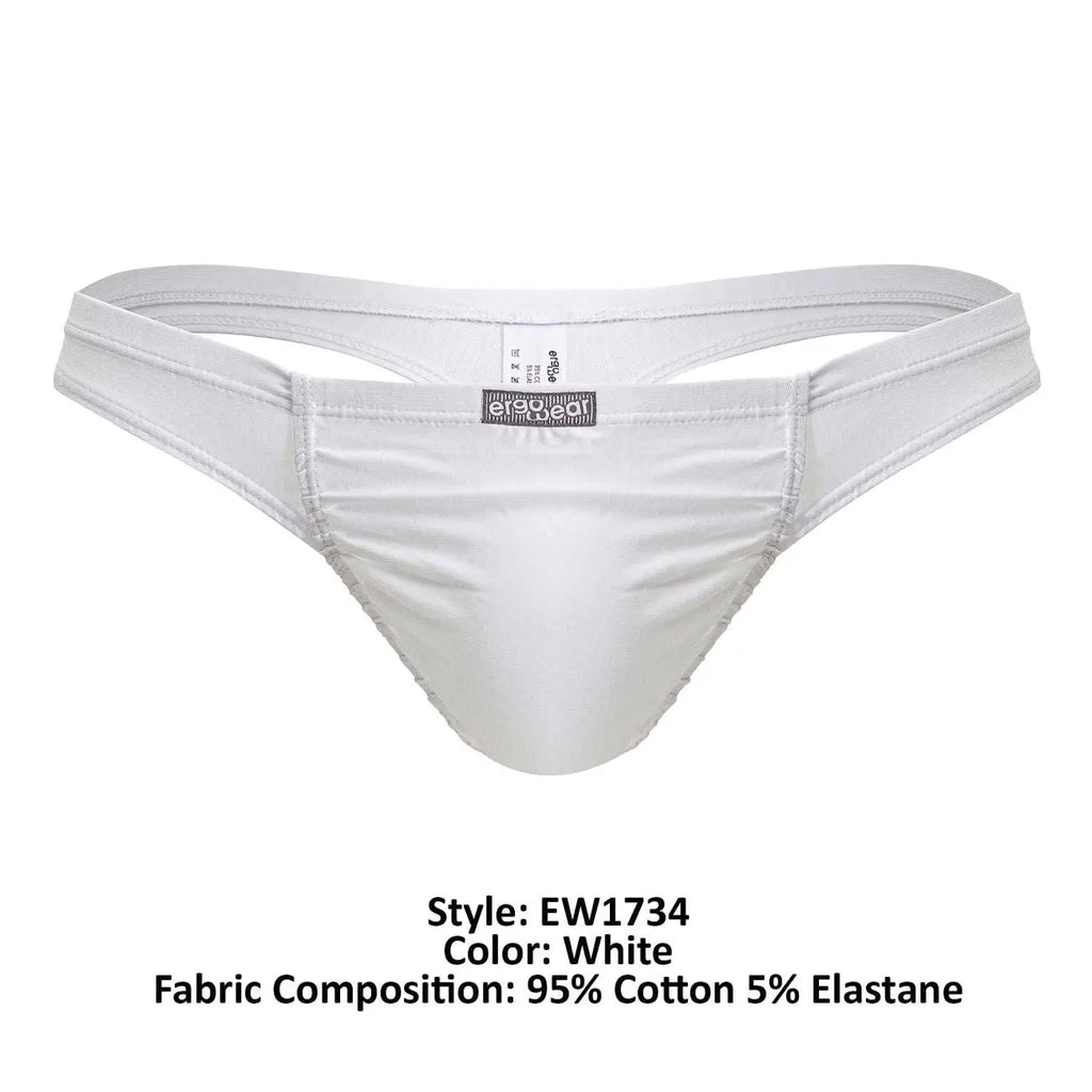 ErgoWear メンズアンダーウェア EW1734 FEEL GR8 コットンTバック カラー ホワイト