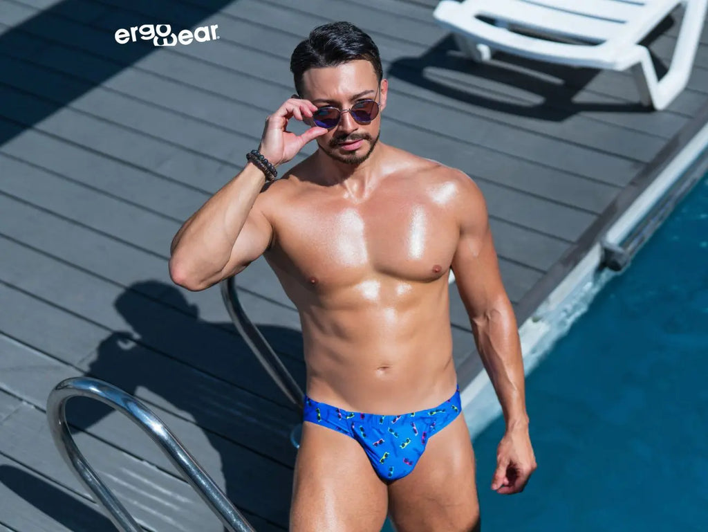 ErgoWear メンズ アクティブ＆スイムウェア EW1764 FEEL SW スイムブリーフ ブルー・サングラス