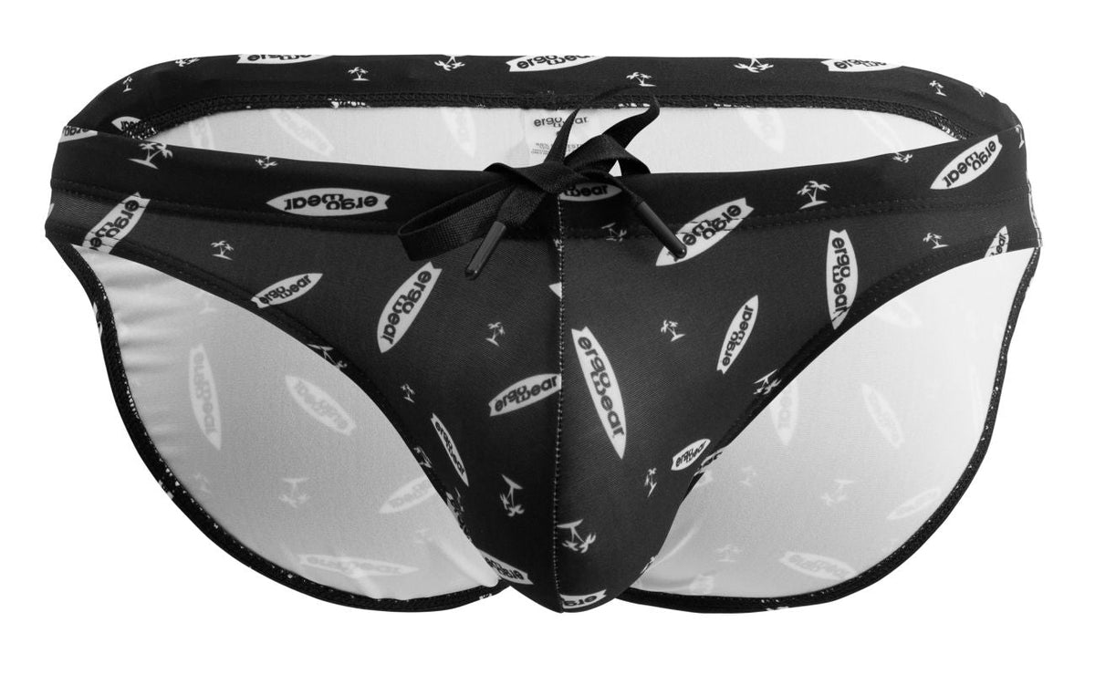 ErgoWear 남성용 활동복 및 수영복 EW1766 X4D SW 스윔 브리프 색상 블랙-화이트