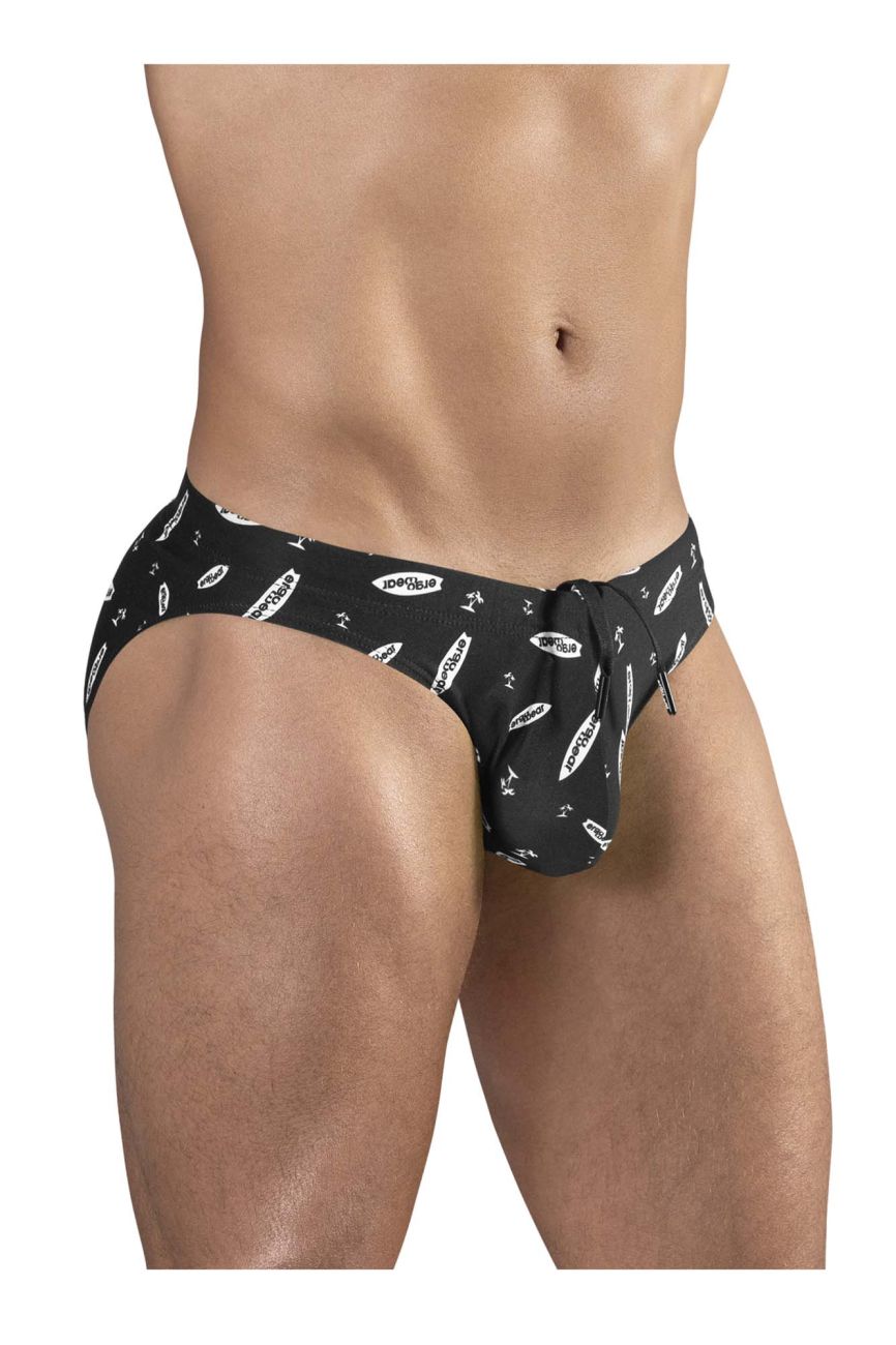 ErgoWear 남성용 활동복 및 수영복 EW1766 X4D SW 스윔 브리프 색상 블랙-화이트