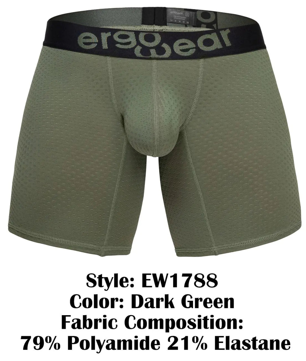 ErgoWear 남성 속옷 EW1788 MAX FLOW 복서 브리프 색상 다크 그린