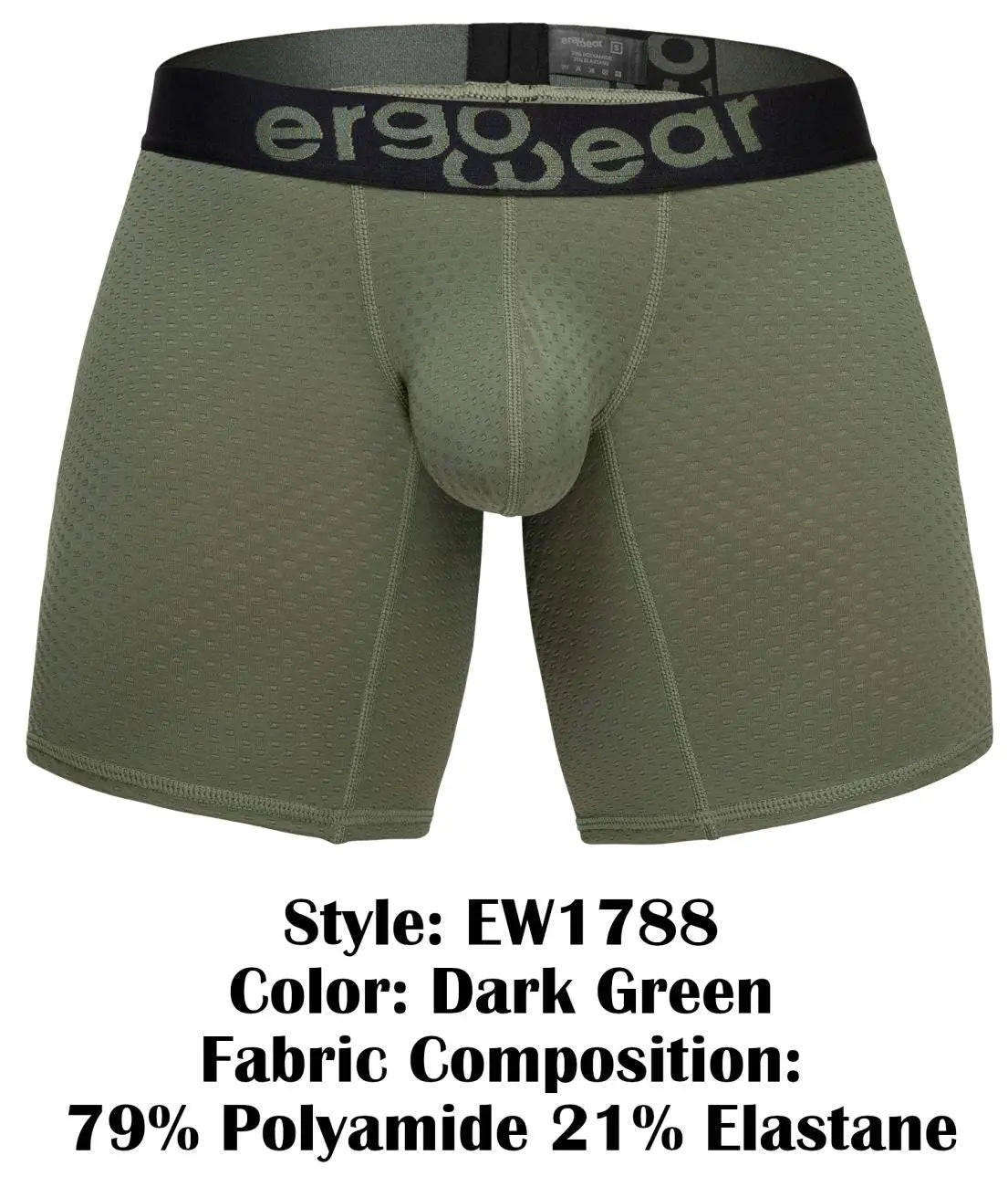 ErgoWear 남성 속옷 EW1788 MAX FLOW 복서 브리프 색상 다크 그린