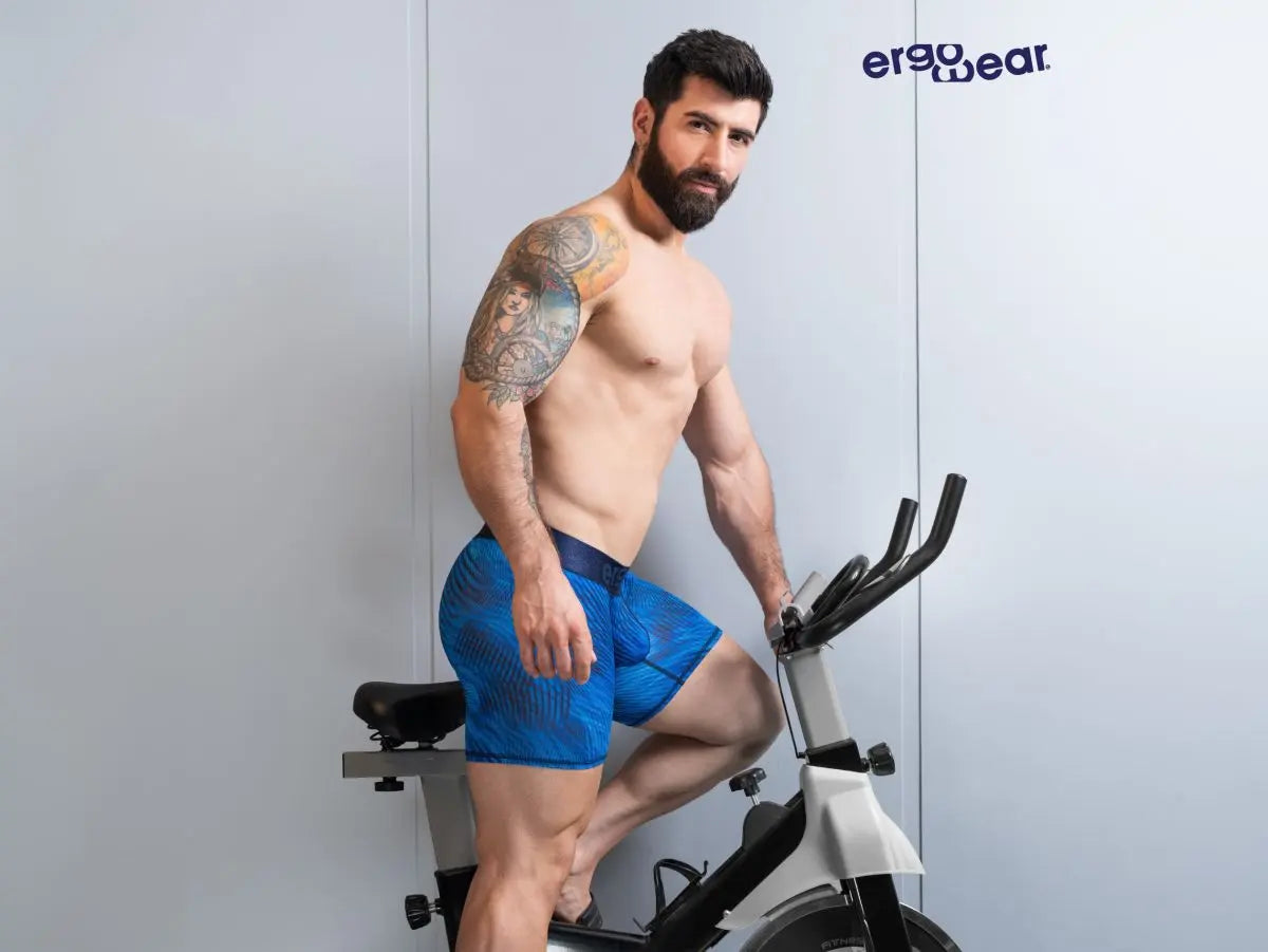 ErgoWear 남성용 언더웨어 EW1819 MAX BOLD SE 복서 브리프 미드 블루