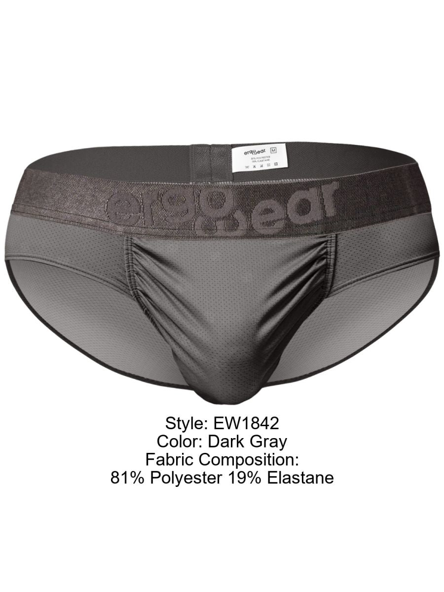 ErgoWear EW1842 Men's Underwear FEEL SE Briefs for Ergonomic Comfort Color Dark Gray
