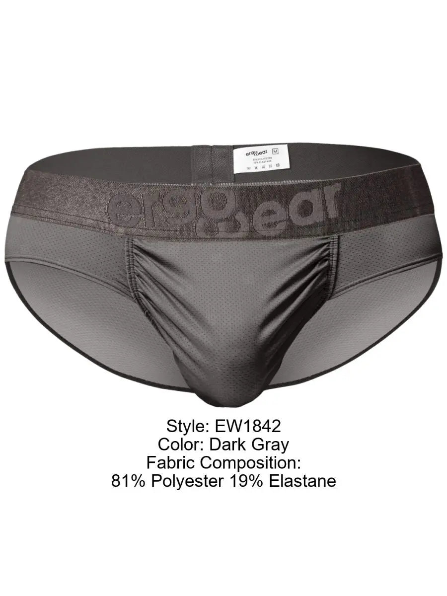 ErgoWear EW1842 Men's Underwear FEEL SE Briefs for Ergonomic Comfort Color Dark Gray