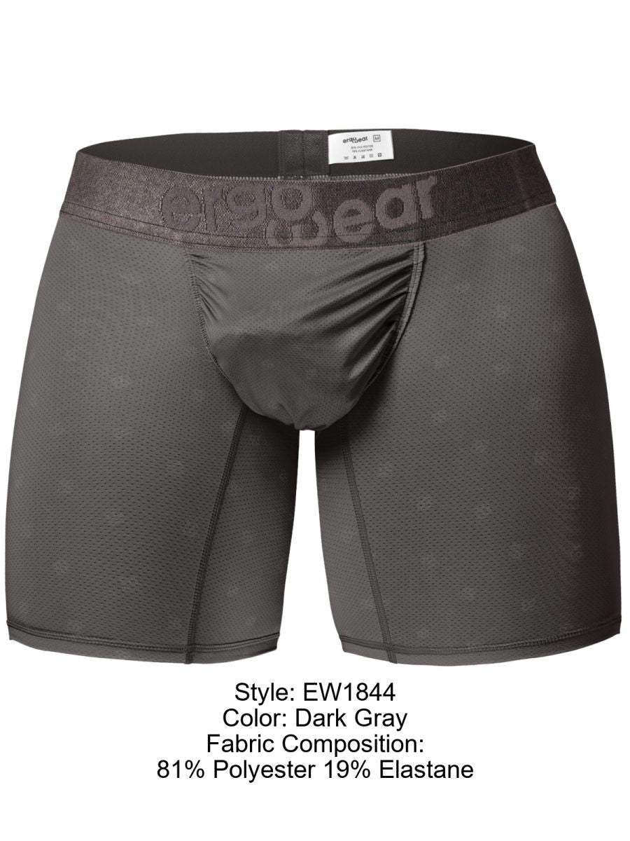 ErgoWear EW1844 Men's Underwear FEEL SE Boxer Briefs for Superior Support Color Dark Gray