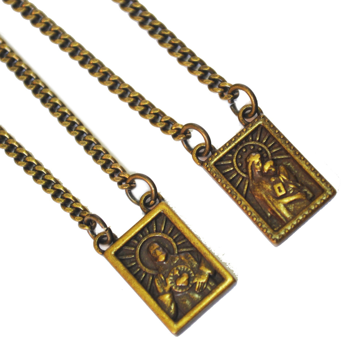CA-RIO-CA Men's Stainless Steel Scapular in Black or Silver, - Men's Necklace - Male Jewelry
