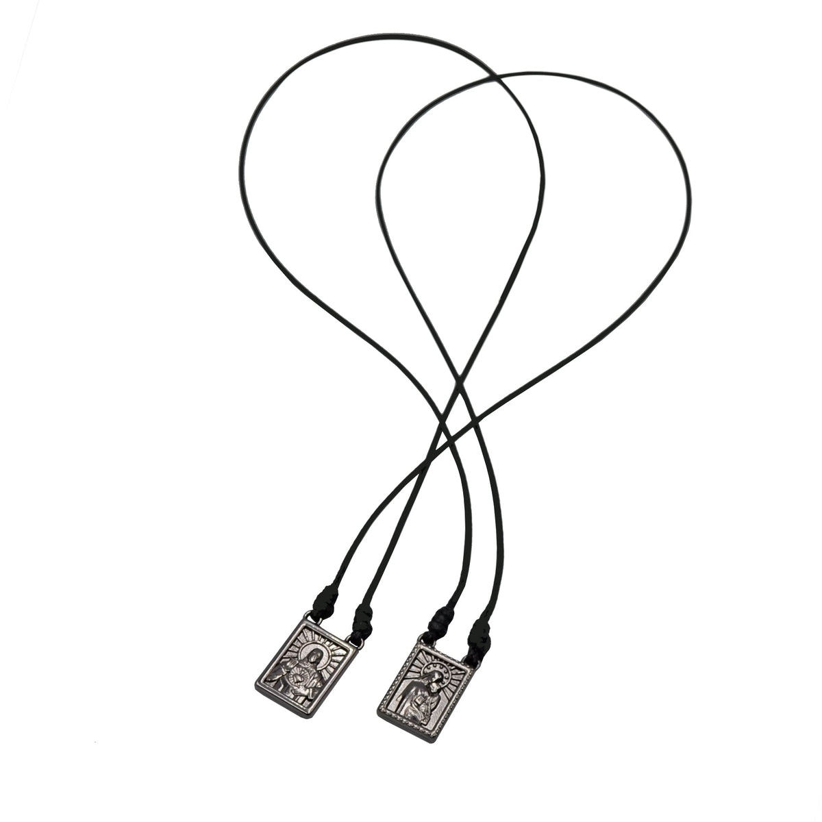 CA-RIO-CA Male Scapular with Cord in 5 colors of Pendant Black, Silver, Vintage Gold, Gold, Graphite Scapular  - Men's Necklace - Male Jewelry