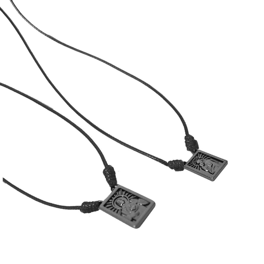 CA-RIO-CA Male Scapular with Cord in 5 colors of Pendant Black, Silver, Vintage Gold, Gold, Graphite Scapular  - Men's Necklace - Male Jewelry