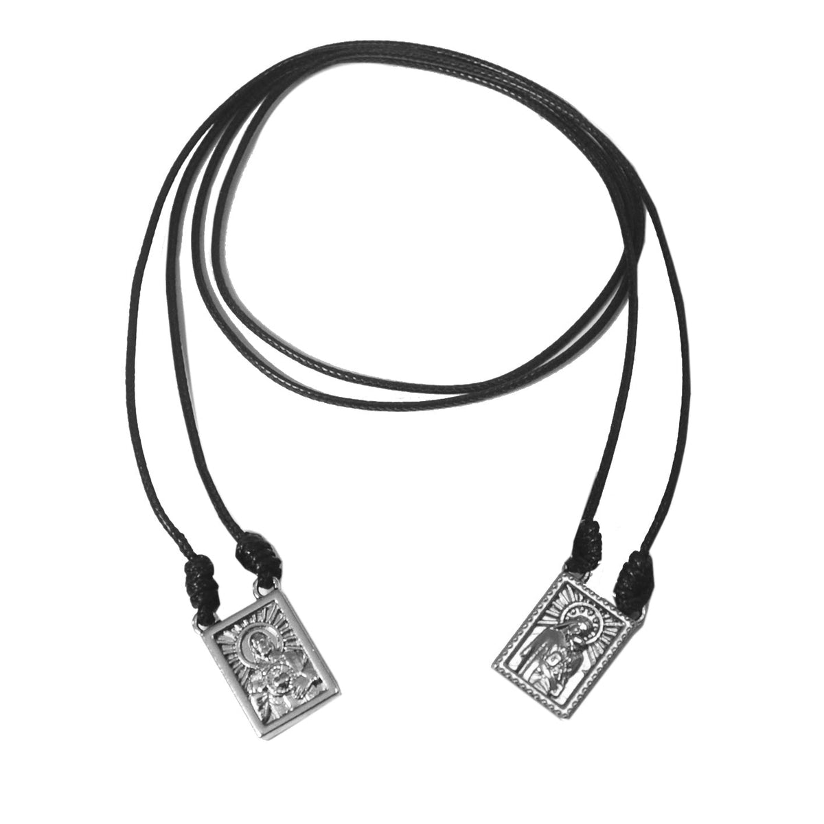 CA-RIO-CA Male Scapular with Cord in 5 colors of Pendant Black, Silver, Vintage Gold, Gold, Graphite Scapular  - Men's Necklace - Male Jewelry