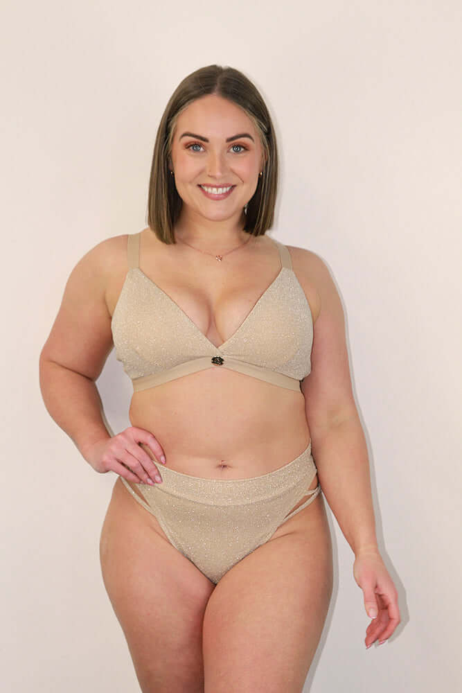 Glitteratti Plunge Bra Ivory