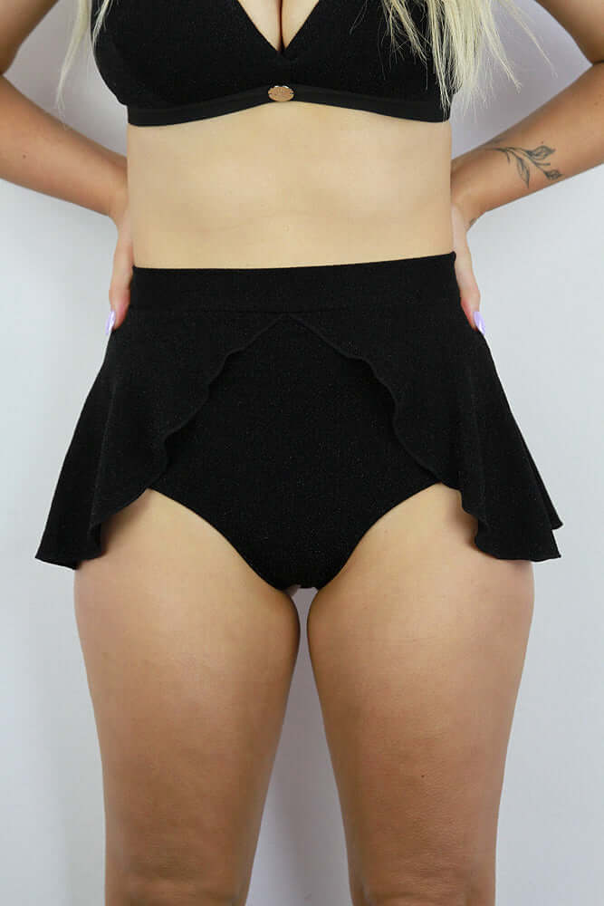 Glitteratti High Waist Skort Black