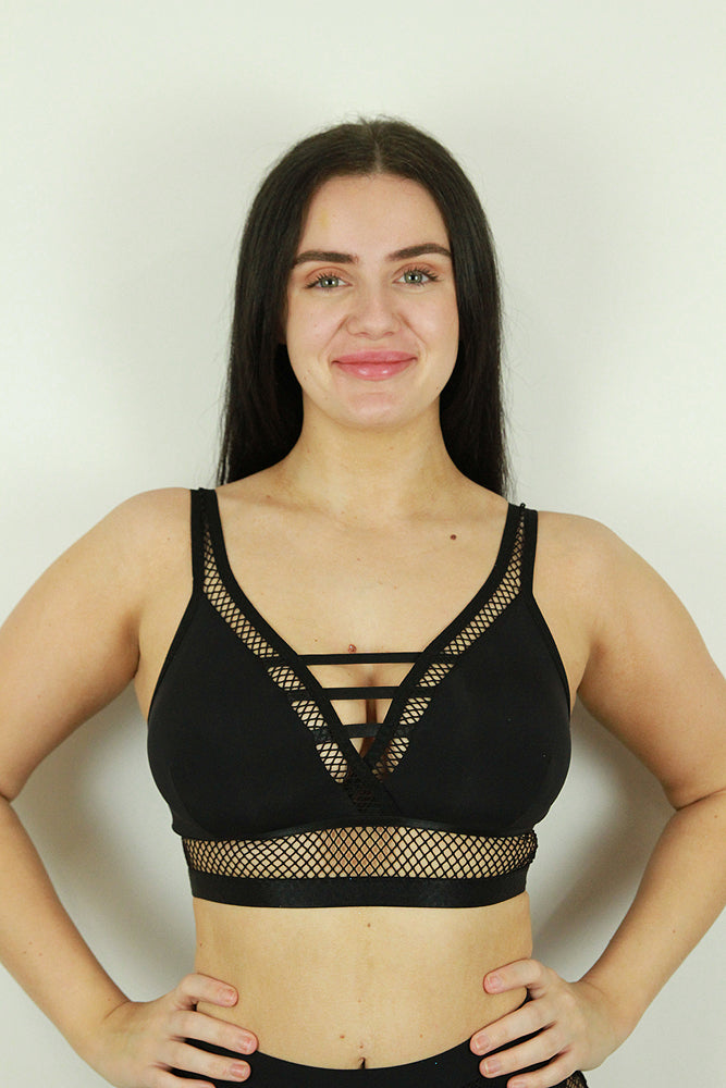 FELIX Open Mesh Bralette BLACK