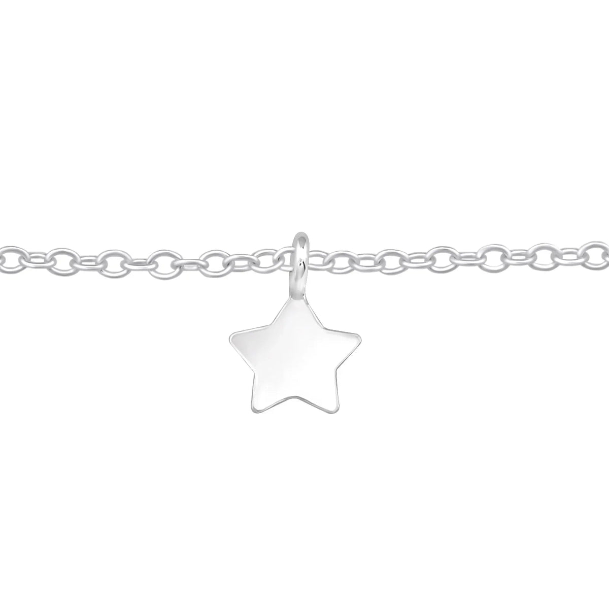 Adjustable Sterling Silver Star Charm Bracelet