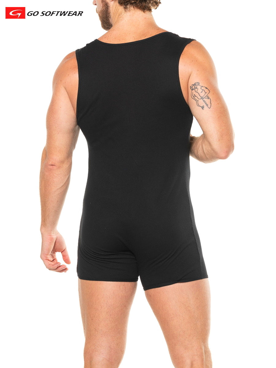 Go Softwear 4893 Men's Lumber Jack Sleeveless Onesy - Black