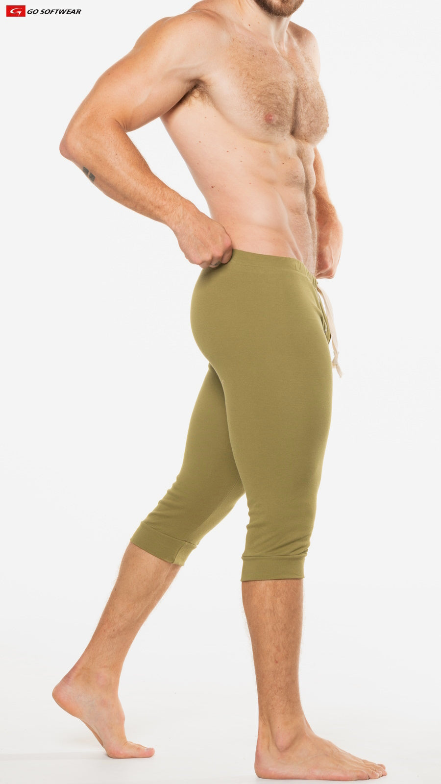 Go Softwear 4914 Men's California Lounge 3/4 Pull-On Pant - Lite Olive