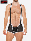 Hard Core 3537 Men's Peep Scoop Singlet - Black