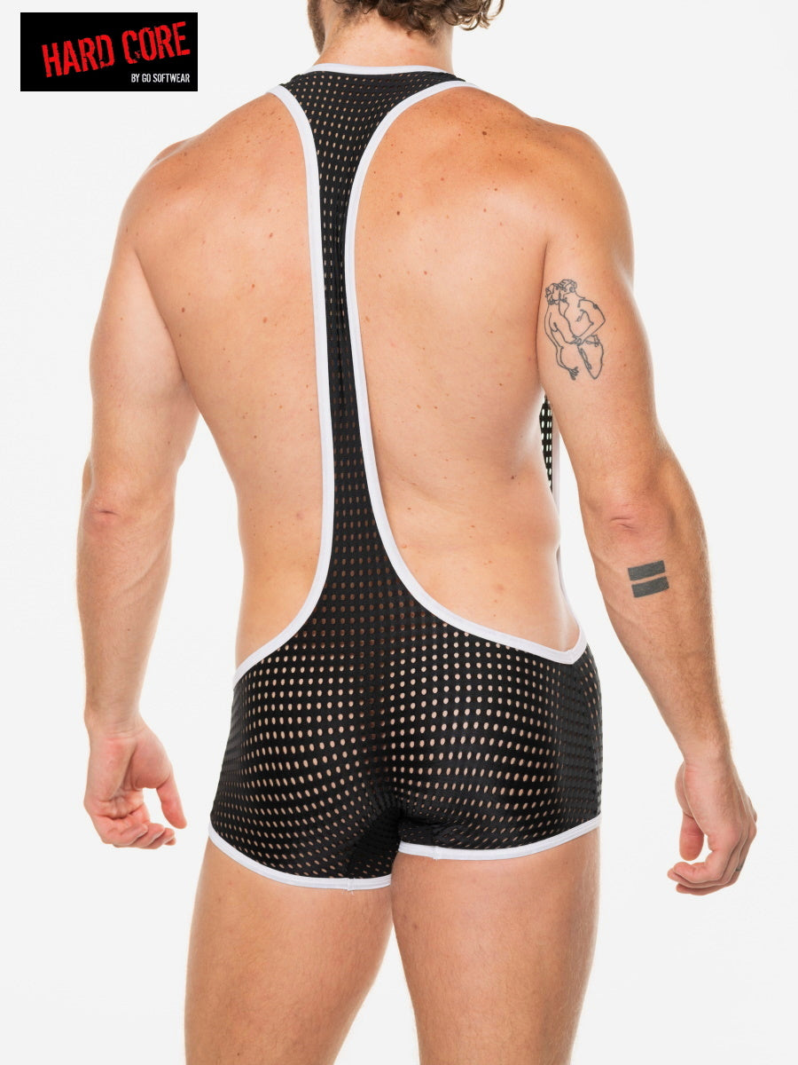 Hard Core 3537 Men's Peep Scoop Singlet - Black
