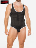 Hard Core 3538 Men's Peep Backless Singlet - Black