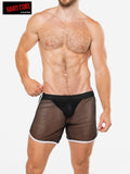 Hard Core 3539 Men's  Hard Core Peep Short with Built-In Jockstrap - Black
