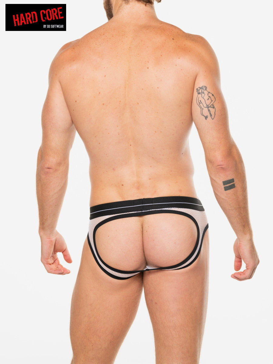 Hard Core 3540 Men's Peep Backless Brief - White