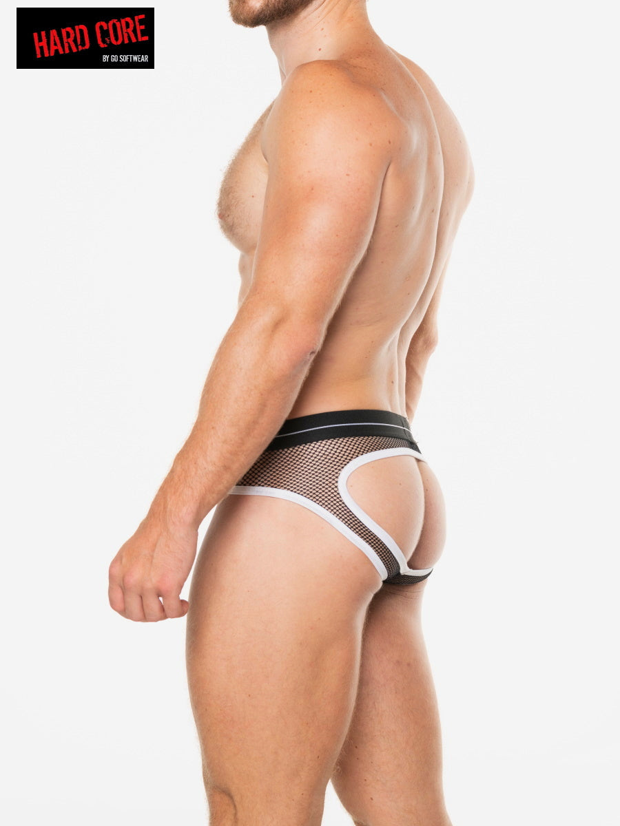 Hard Core 3540 Men's Peep Backless Brief - Black