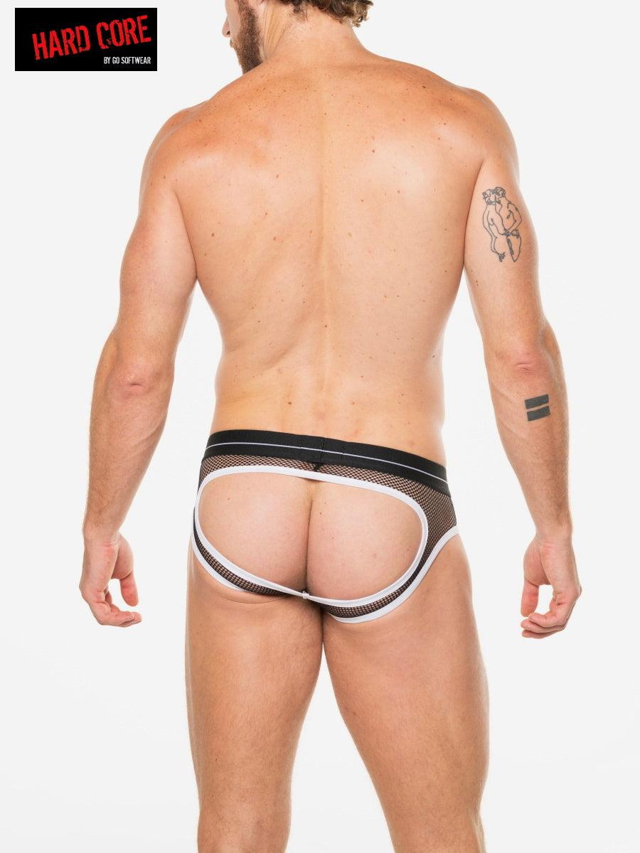 Hard Core 3540 Men's Peep Backless Brief - Black