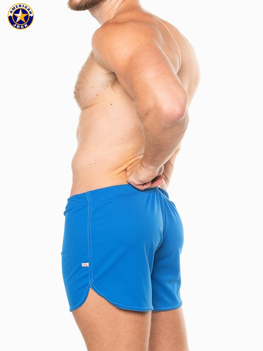 AMERICAN JOCK 8359 Men's 11" Workout Short w/Built-In Jockstrap - Cobalt Blue