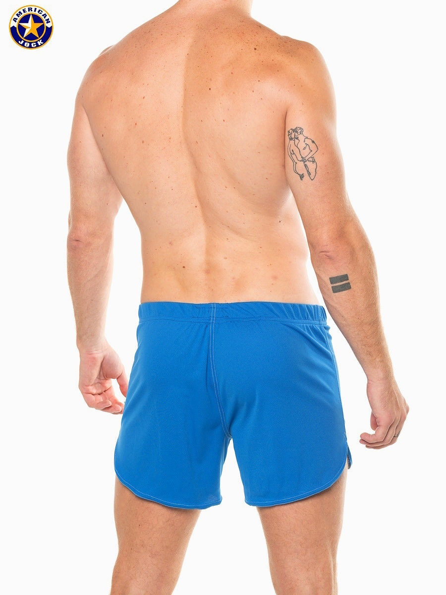 AMERICAN JOCK 8359 Men's 11" Workout Short w/Built-In Jockstrap - Cobalt Blue